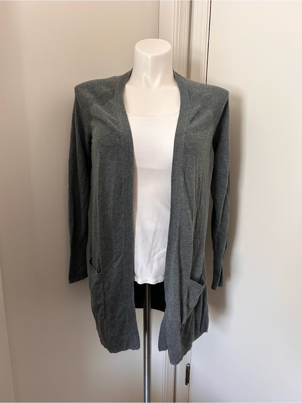 Mossimo Grey Lightweight Open-Front Cardigan Sweater L